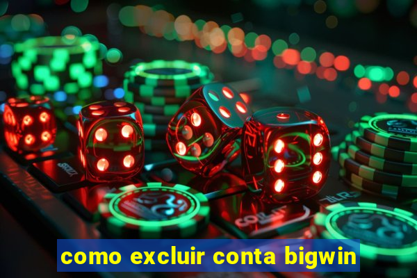 como excluir conta bigwin